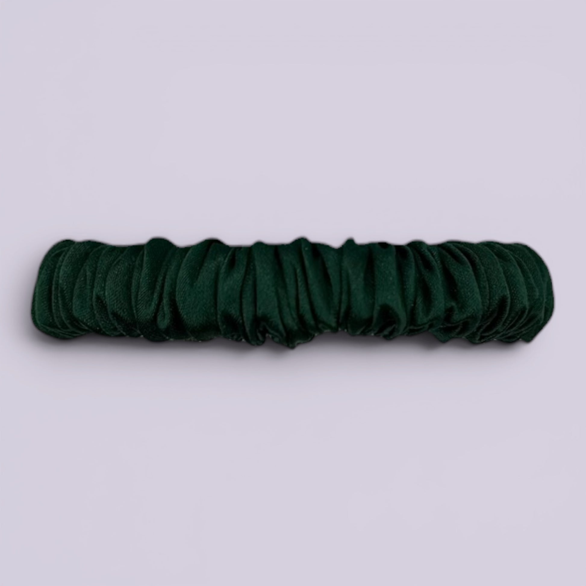 Hunter bottle green silk school hair scrunchie