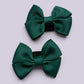 Hunter bottle green shoe bows close up