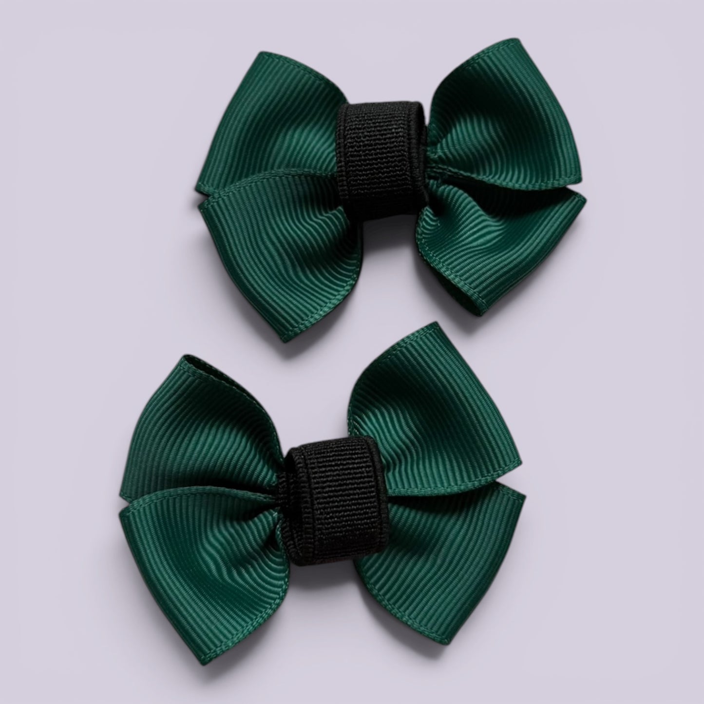 Hunter bottle green matching school shoe bows