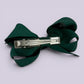 Hunter bottle green small bow clip on card