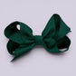 Hunter bottle green small school hair bow clip