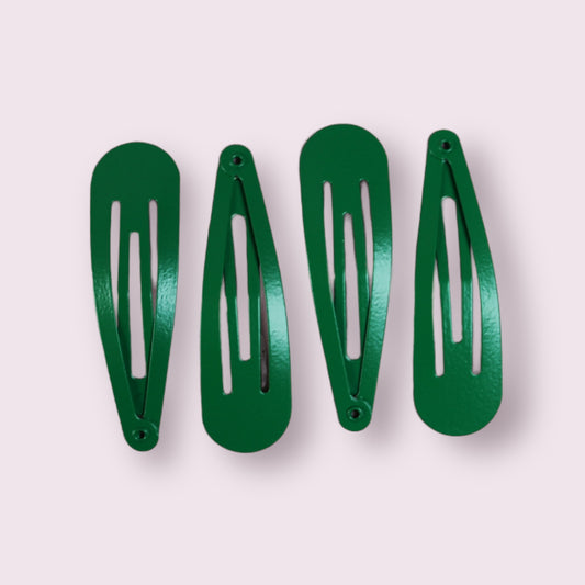 Hunter bottle green school snap hair clips