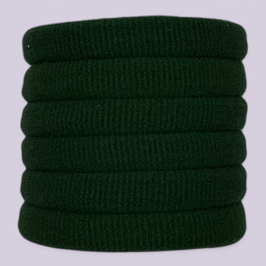 Hunter bottle green soft non damage school hair bobbles
