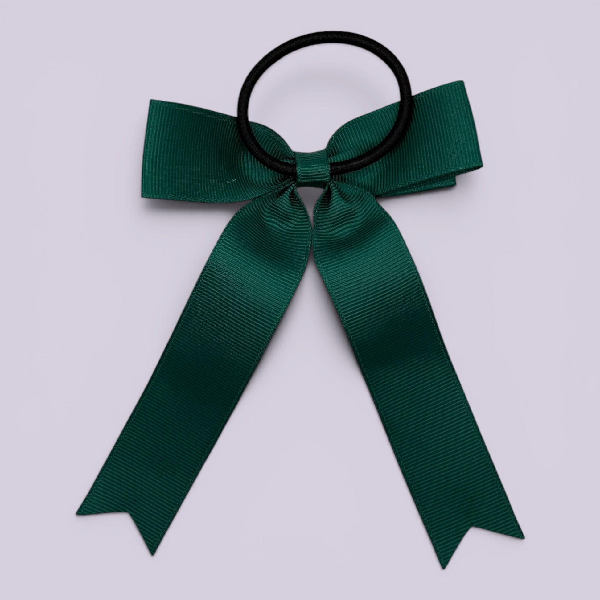 Hunter bottle green tailed bow bobble on card