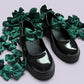 Hunter bottle green shoe bows for school uniform