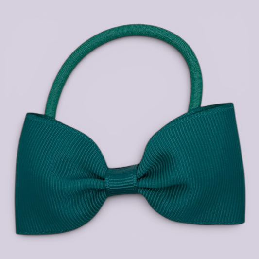 Jade green bowtie school hair bow bobble