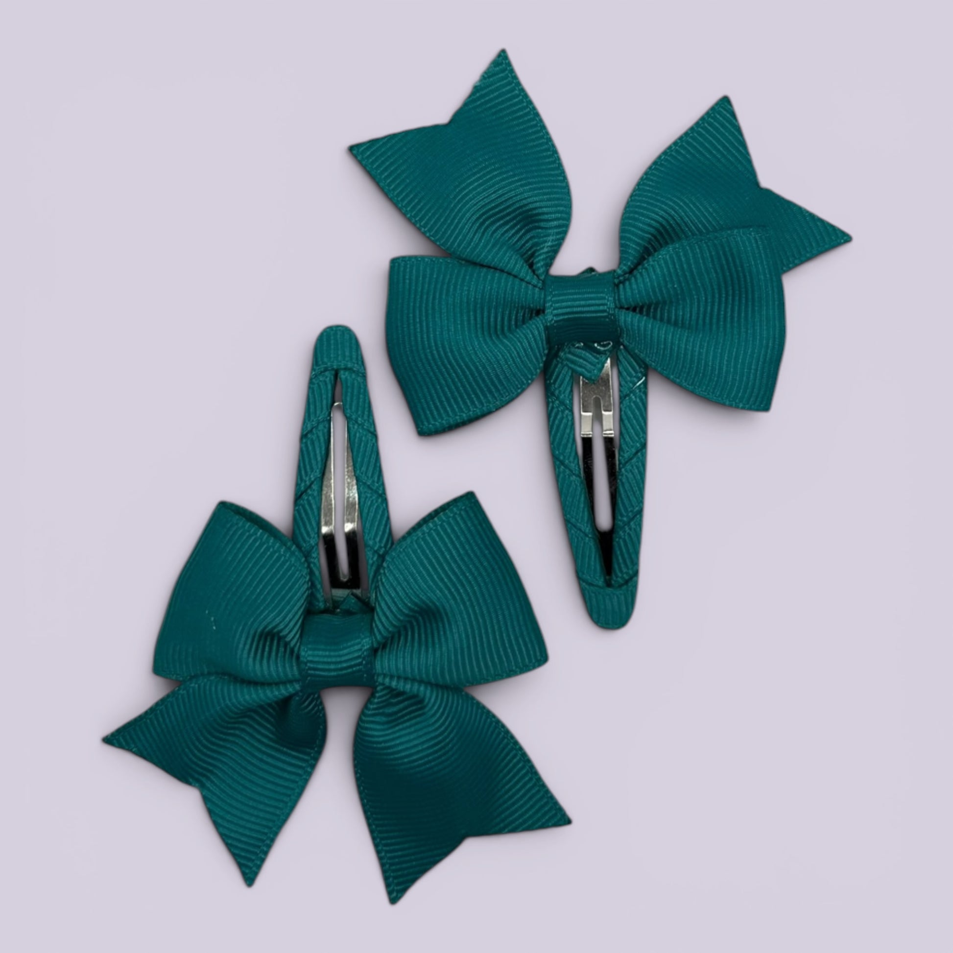 Jade green butterfly school snap hair clips