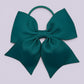Jade green four tailed school hair bow bobble