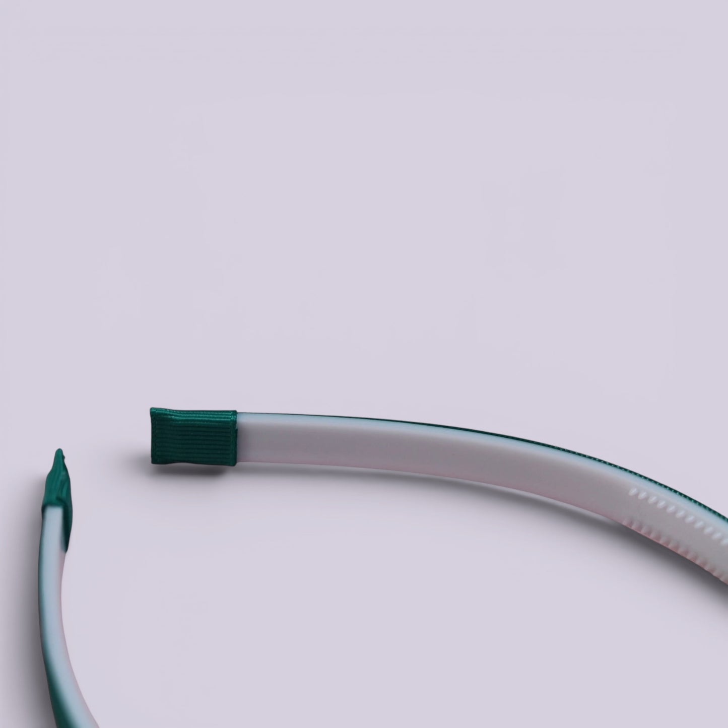 Jade green hair headband styling view