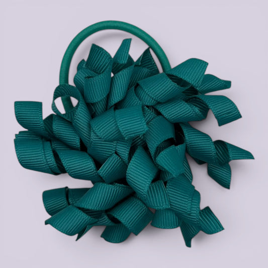 Jade green korker school hair bow bobble