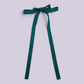 Jade green large tailed school hair bow clip