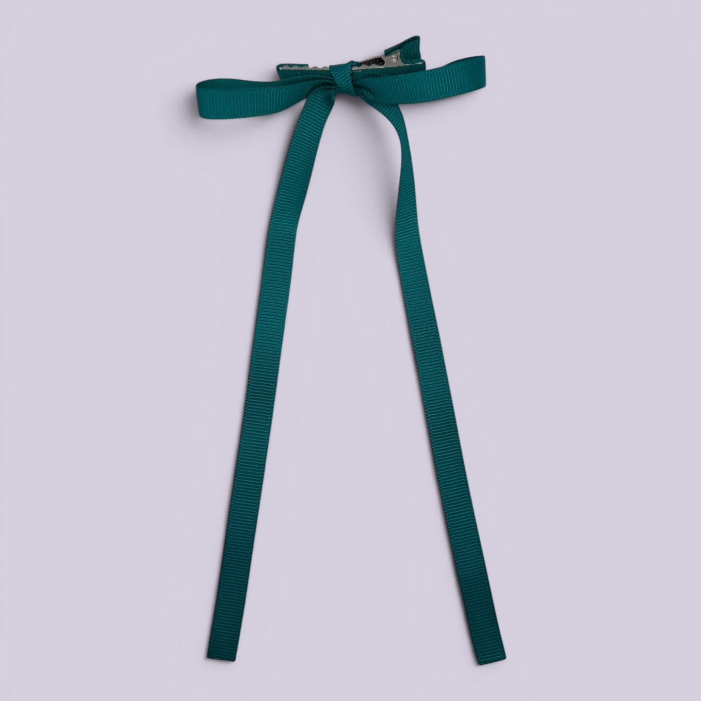 Jade green large tailed school hair bow clip