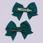 Jade green small bow mini clips