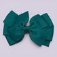 Jade green pinwheel school hair bow clip