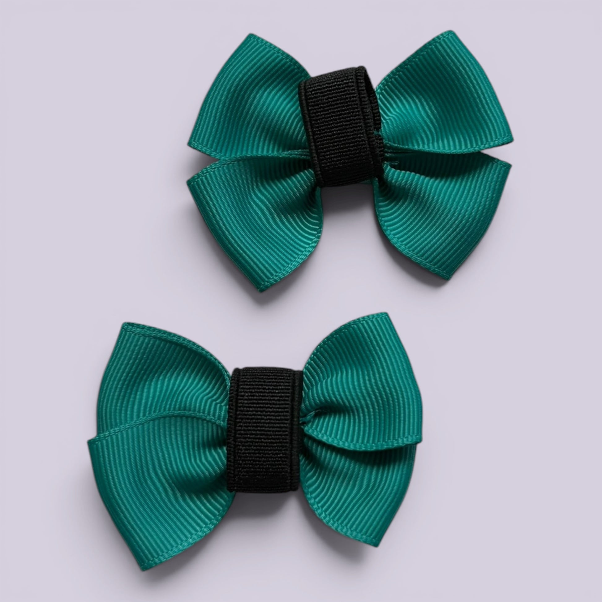 Jade green matching school shoe bows