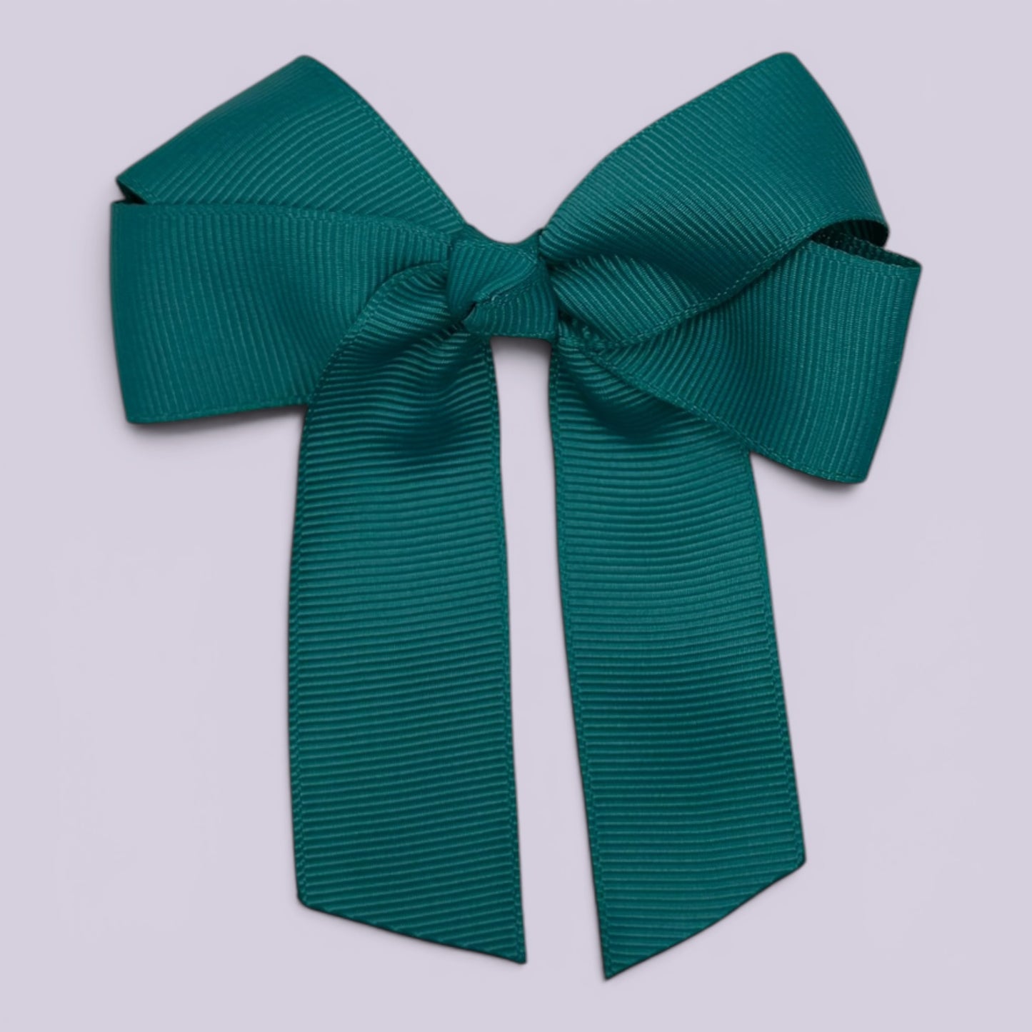 Jade green 3.5 inch tailed school hair bow clip