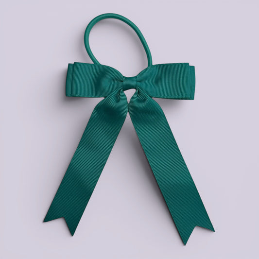 Jade green tailed school hair bow bobble