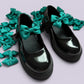 Jade green shoe bows for school uniform