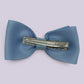 Light blue gingham bowtie bow clip on matching card