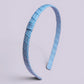 Light blue gingham school hair headband