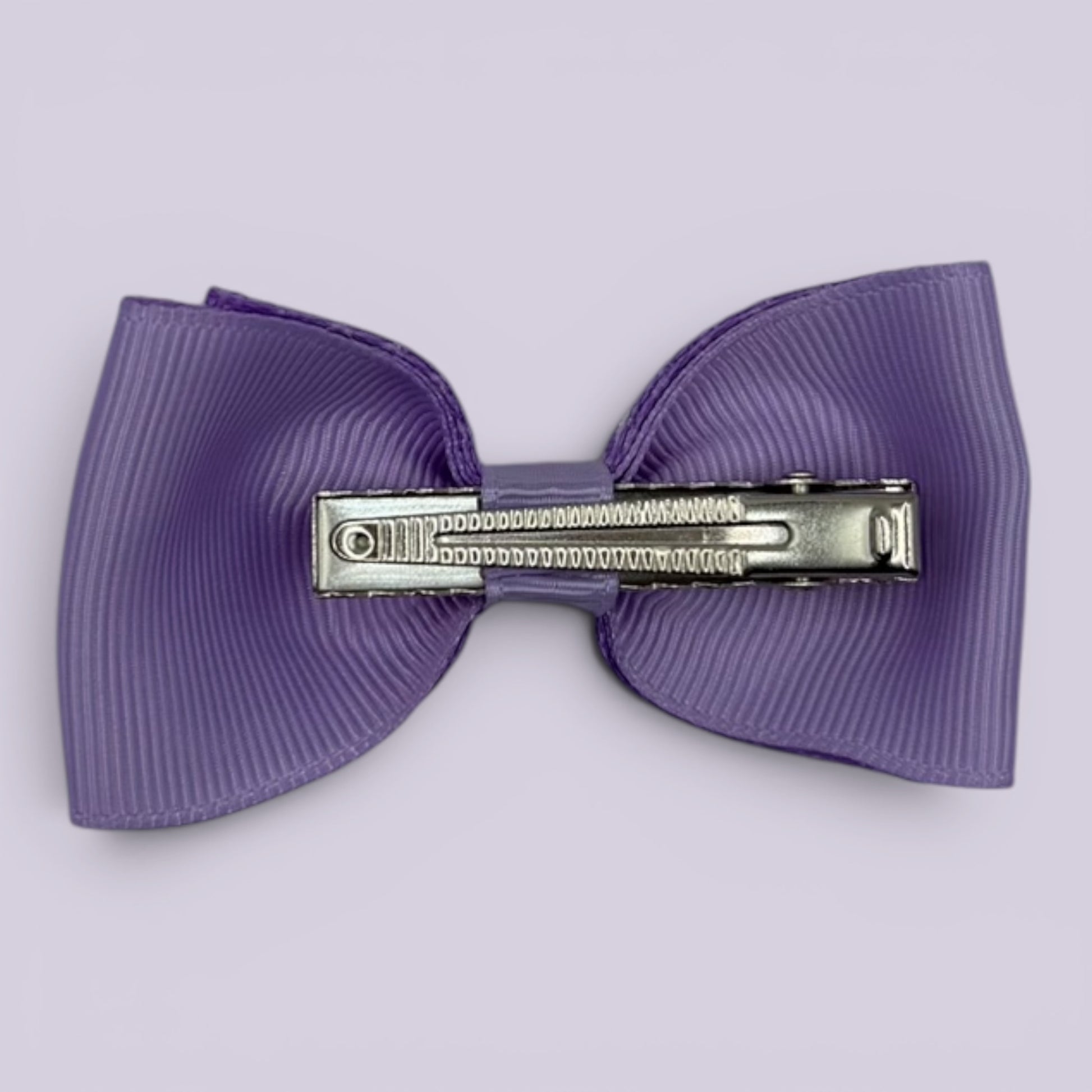 Lilac gingham bowtie bow clip on card