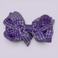 Lilac gingham double bow school hair clip