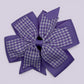 Lilac gingham school hair bow clip