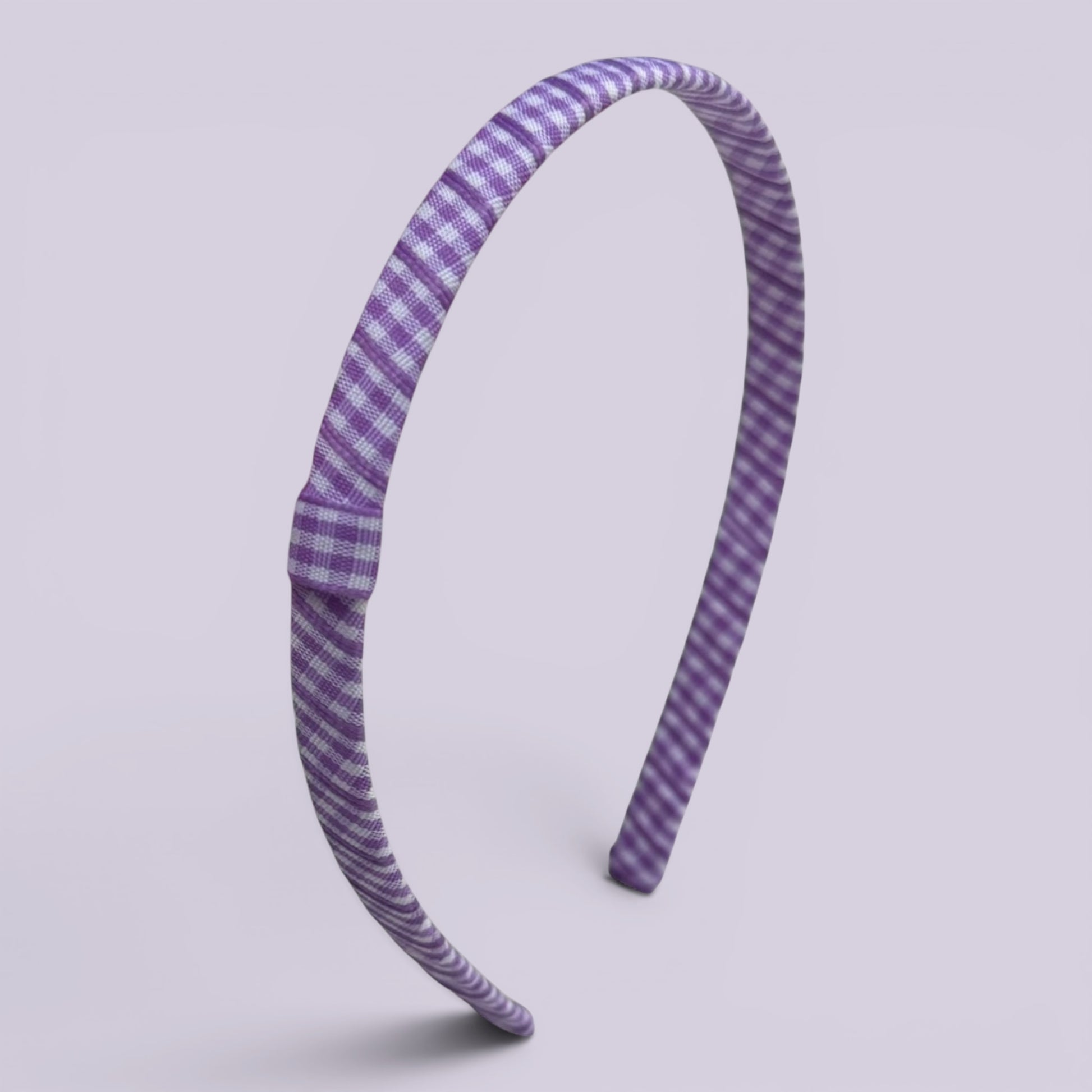 Lilac gingham school hair headband