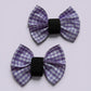 Lilac gingham matching school shoe bows