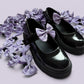Lilac gingham shoe bows for school uniform