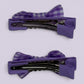 Lilac gingham mini bowtie clips on card
