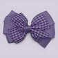 Lilac gingham pinwheel school hair bow clip