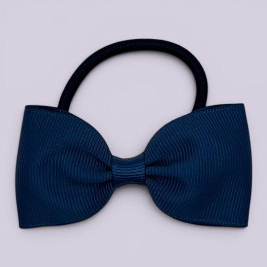 Navy blue bowtie school hair bow bobble