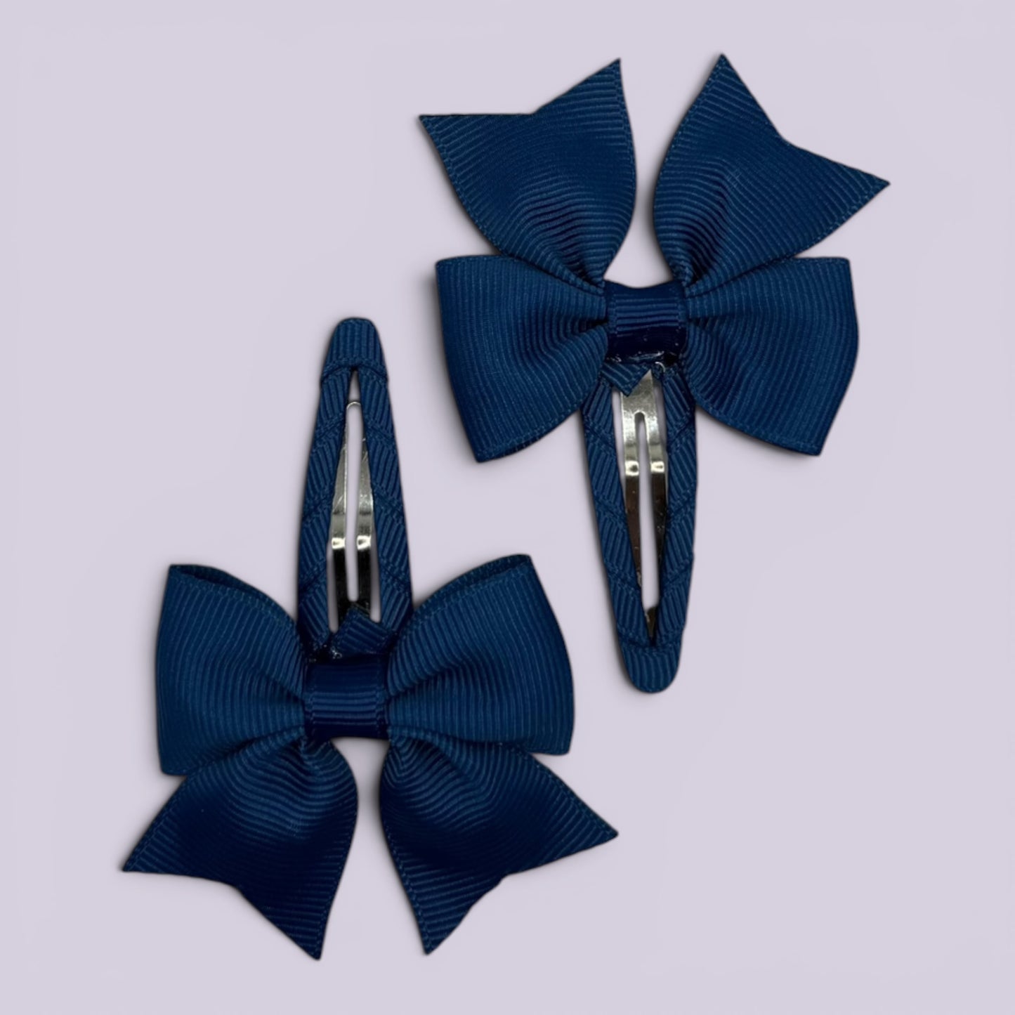 Navy blue butterfly school snap hair clips