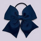 Navy blue four tailed school hair bow bobble
