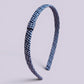 Navy blue gingham school hair headband