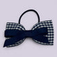 Navy blue gingham school hair bow bobble
