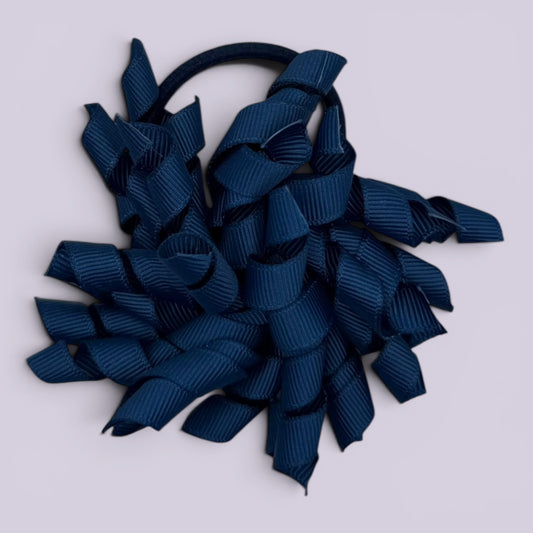 Navy blue korker school hair bow bobble