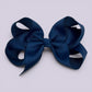 Navy blue large school hair bow clip