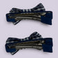 Navy blue gingham mini bowtie clips on card