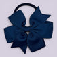 Navy blue pinwheel school hair bow bobble