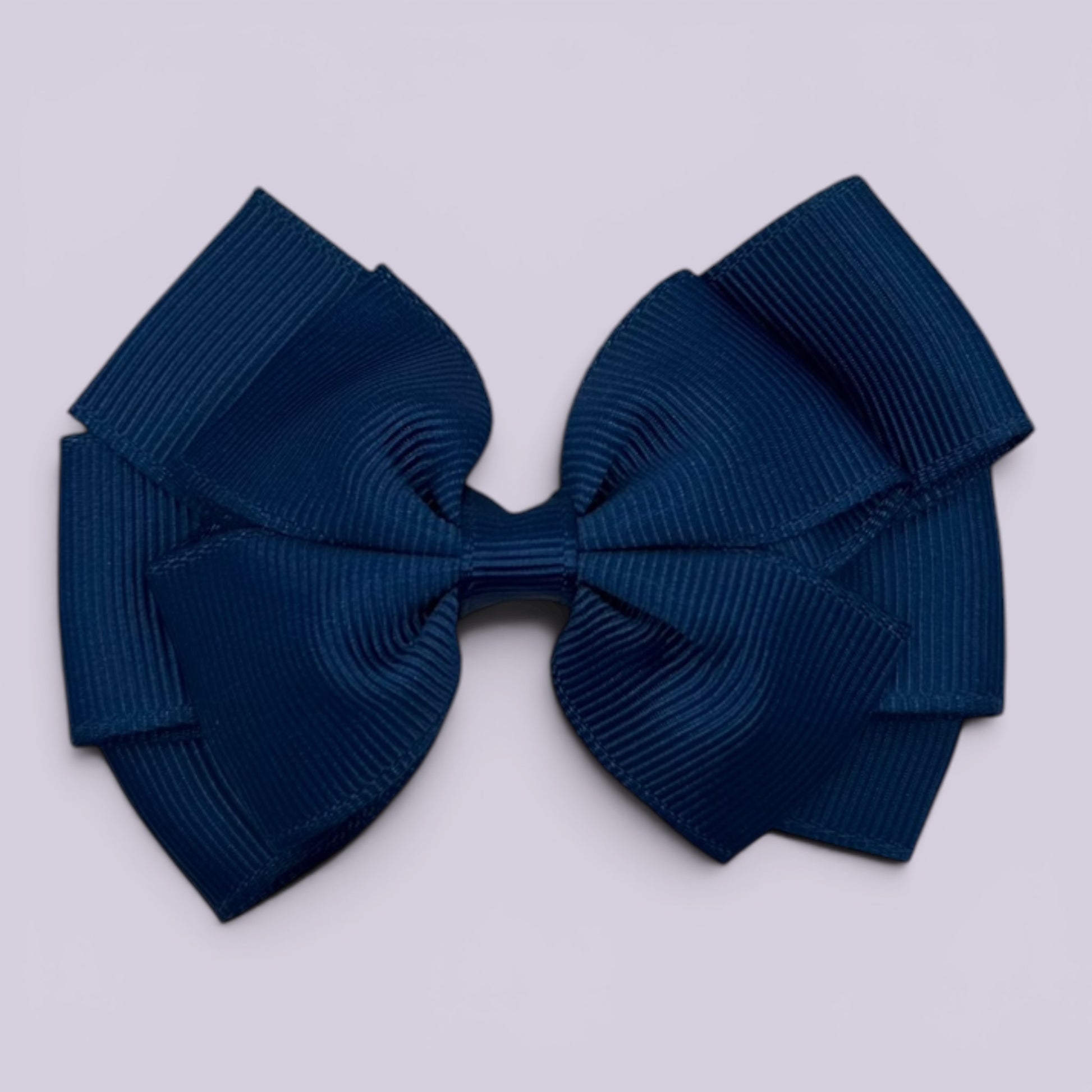 Navy blue pinwheel school hair bow clip