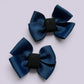 Navy blue matching school shoe bows