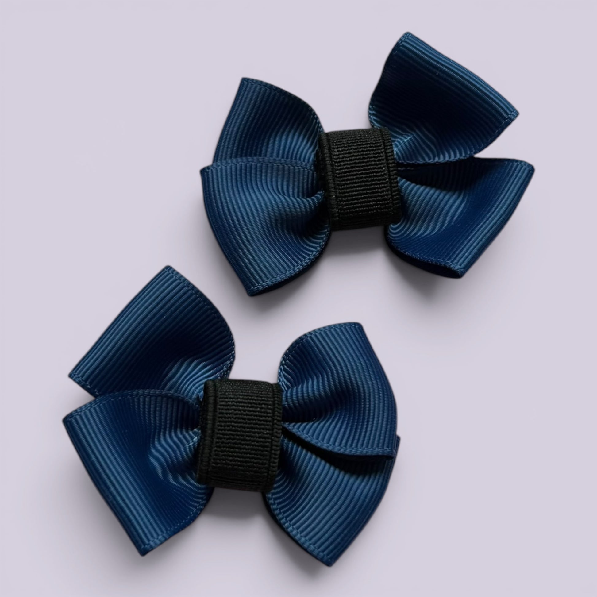 Navy blue matching school shoe bows