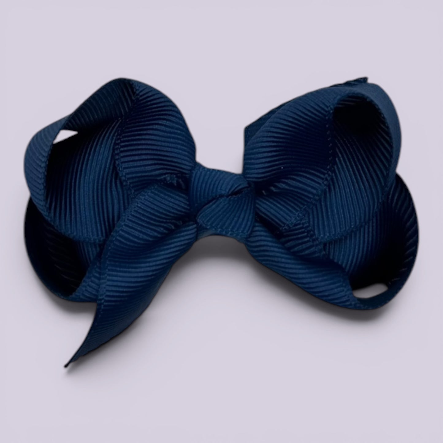 Navy blue small school hair bow clip