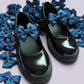 Navy blue shoe bows for school uniform