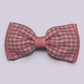 Pink gingham bowtie school hair bow clip