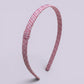 Pink gingham school hair headband
