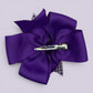 Purple gingham bow clip on card
