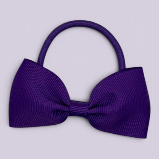 Purple bowtie school hair bow bobble